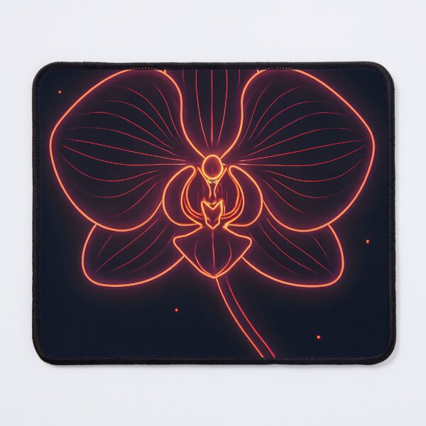 Item preview, Phalaenopsis Orchid Neon Line Art Poster – Blazing Orange & Pink designed and sold by Artsy-With.