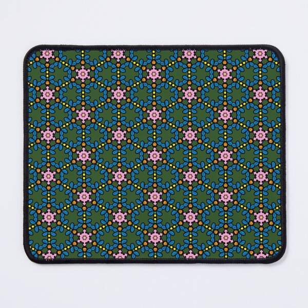 Item preview, Intricate Jewel Tone Floral Geometric Seamless Pattern - Dark Green Background Print designed and sold by NgernPhanLan.