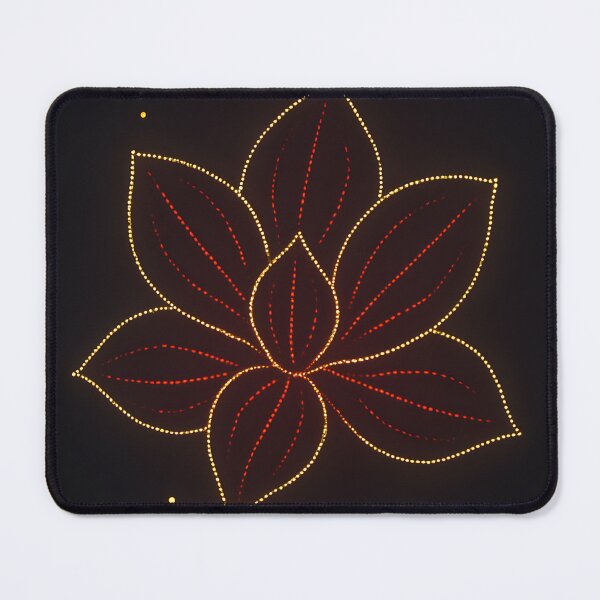 Item preview, Succulent Leaf Neon Line Art Poster – Crimson & Gold Glow designed and sold by Artsy-With.