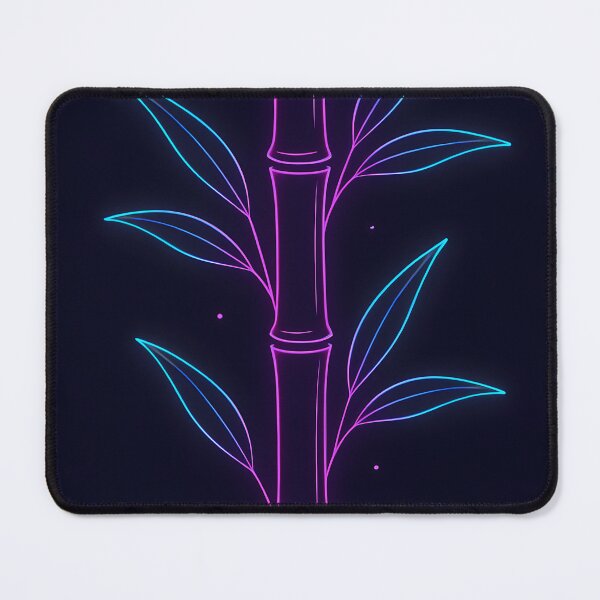 Item preview, Bamboo Stalk Neon Line Art Poster – Cyberpunk Magenta Glow designed and sold by Artsy-With.