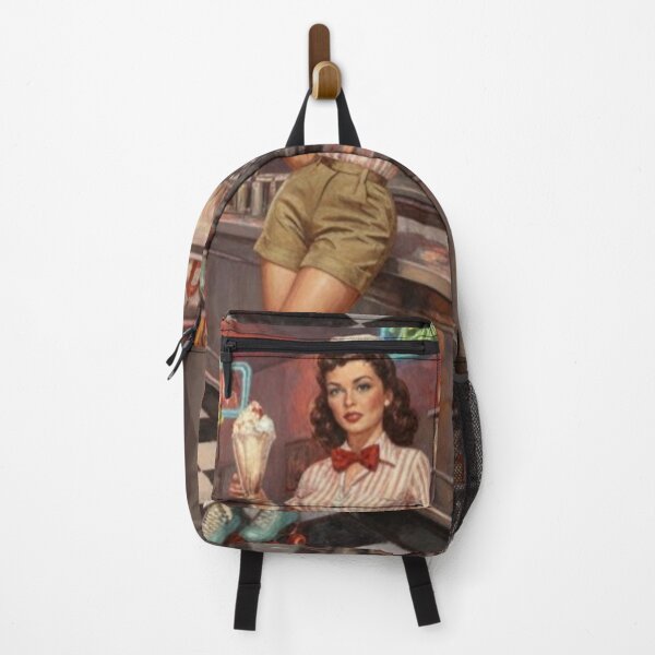 Item preview, Roller Skating Diner Pinup Girl Art - Vintage 1950s Milkshake Queen designed and sold by Art's Diner.