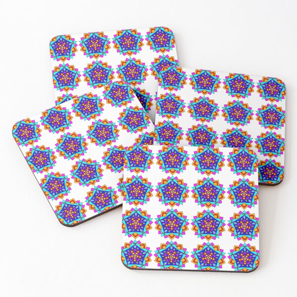 Item preview, Vibrant Geometric Floral Seamless Pattern | Colorful Mandala Repeat Design | Neon Abstract Flower Background designed and sold by nighttime1990.