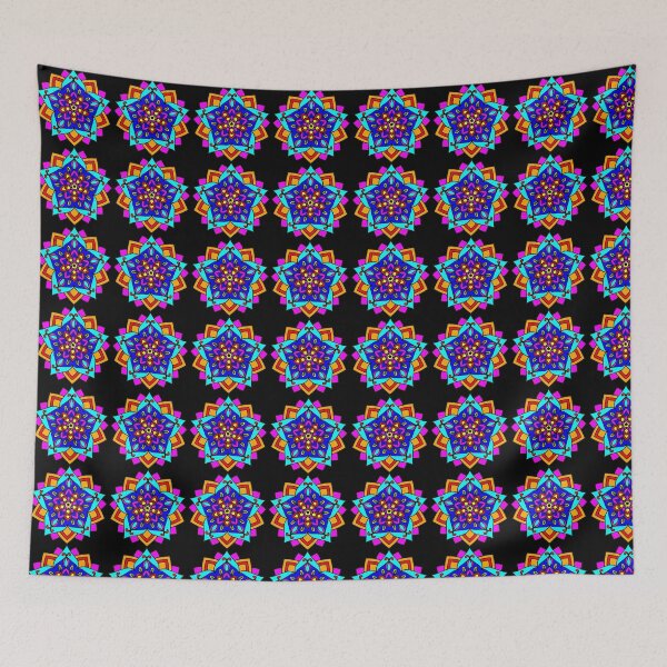 Item preview, Vibrant Geometric Floral Seamless Pattern | Colorful Mandala Repeat Design | Neon Abstract Flower Background designed and sold by nighttime1990.