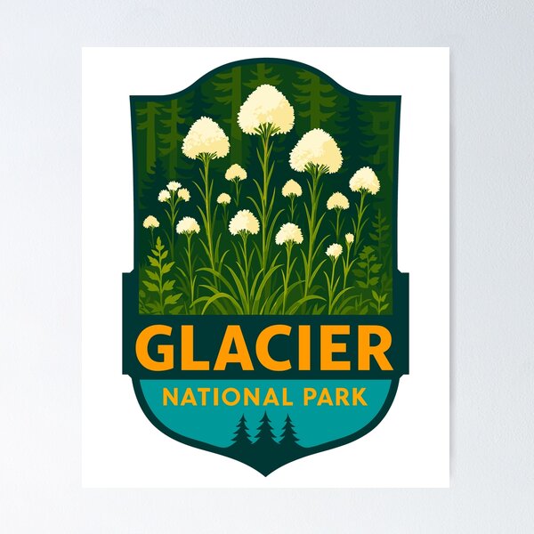 Artikelvorschau, Aufkleber für den Glacier-Nationalpark entworfen und verkauft von Gideon Emmerich.