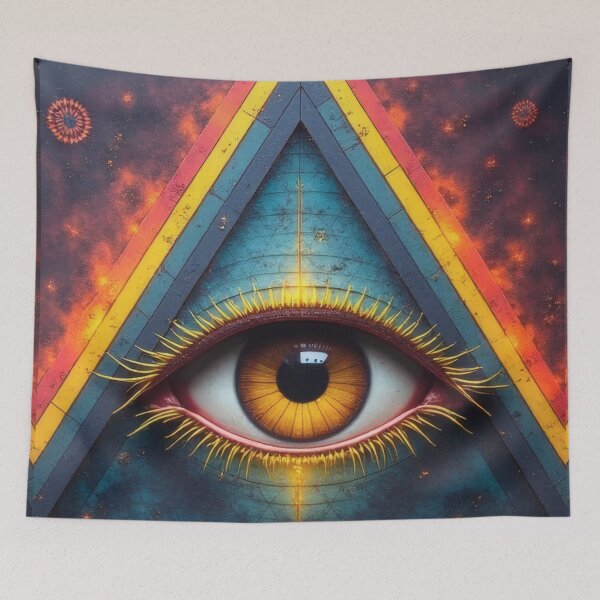 Item preview, All-seeing eye in a cosmic pyramid designed and sold by Mianku | Für das Leben.