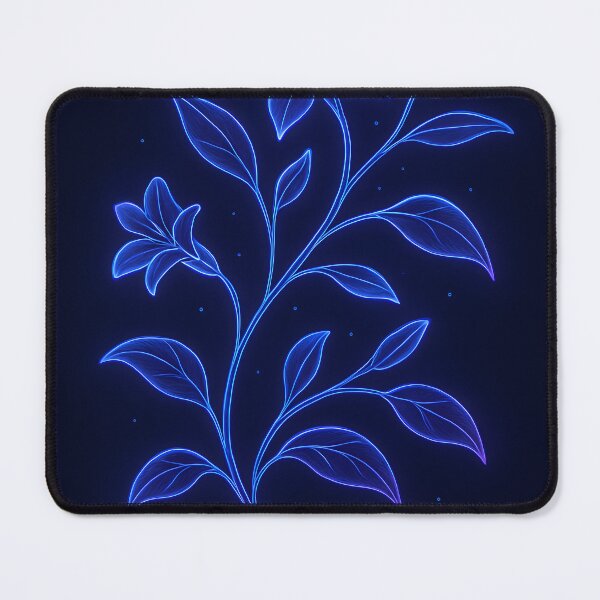 Item preview, Jasmine Vine Neon Line Art Poster – Cosmic Blue & Purple designed and sold by Artsy-With.