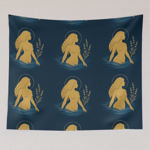 Item preview, “Oxum – Golden Waters Goddess | Minimal Afro-Brazilian Art” designed and sold by GarimpoCosmico.