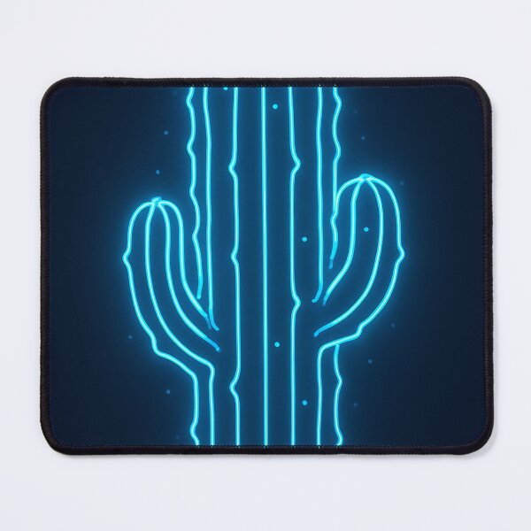 Item preview, Cactus Rib Neon Line Art Poster – Arctic Ice & Blue Halo designed and sold by Artsy-With.