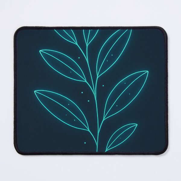 Item preview, Eucalyptus Sprig Neon Line Art Poster – Emerald & Sapphire designed and sold by Artsy-With.
