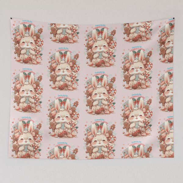 Item preview, Emotionally Soft, Snackically Strong – Kawaii Christmas Bunny Snack Lover Design designed and sold by zoocore.