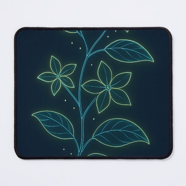 Item preview, Jasmine Vine Neon Line Art Poster – Deep Azure & Lime designed and sold by Artsy-With.