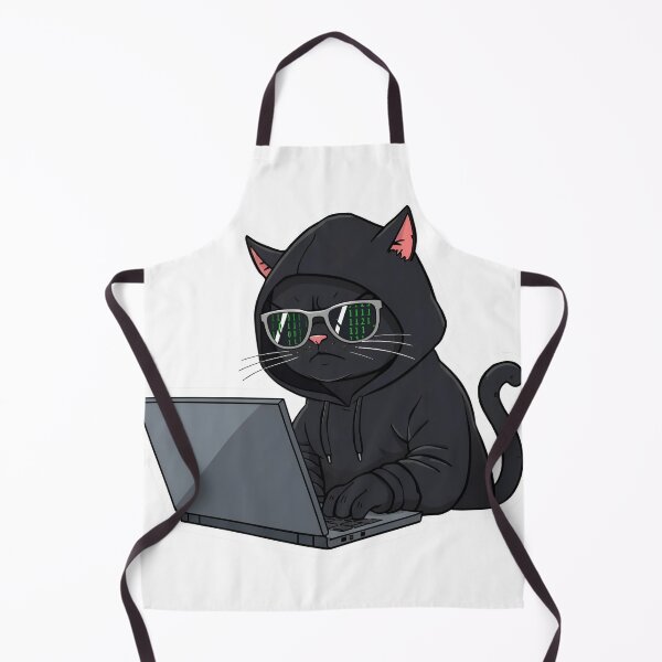 Item preview, Black Cat Hacker - Matrix Code Glasses & Hoodie designed and sold by The Grumpy Pet Club.