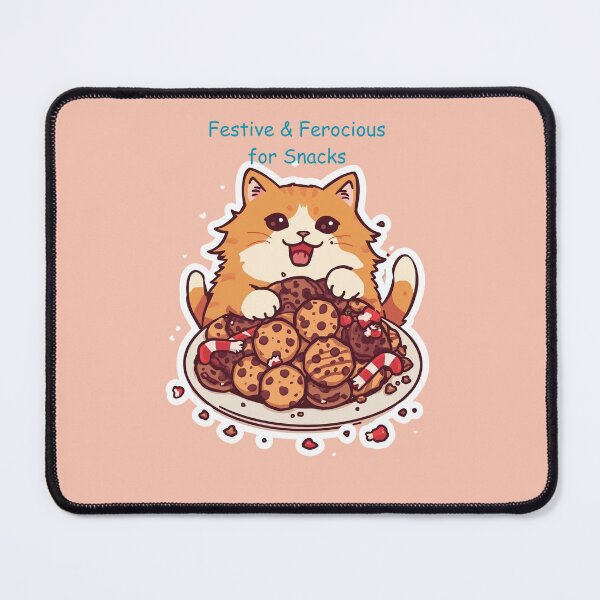 Item preview, Festive & Ferocious for Snacks – Funny Christmas Gremlin Cat Design designed and sold by zoocore.