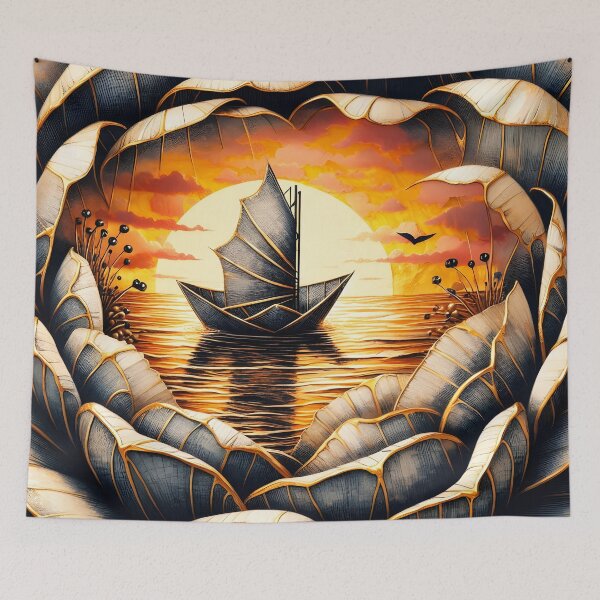 Item preview, Flower Boat, Ai Generated Art  designed and sold by ACC .