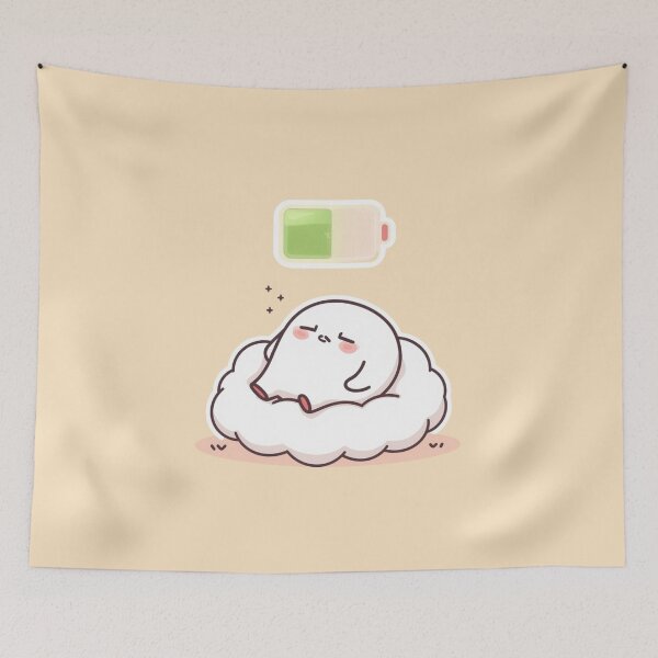 Item preview, Cute Cloud Nap Illustration – Recharge Mode Kawaii Character designed and sold by ABLAT-CREATIONS.