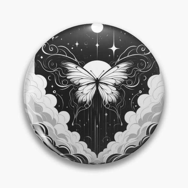 Item preview, Minimal Cosmic Moon Butterfly Over Clouds designed and sold by BigBlueArt.