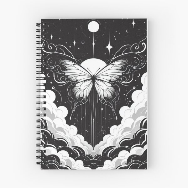 Item preview, Minimal Cosmic Moon Butterfly Over Clouds designed and sold by BigBlueArt.