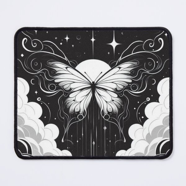 Item preview, Minimal Cosmic Moon Butterfly Over Clouds designed and sold by BigBlueArt.
