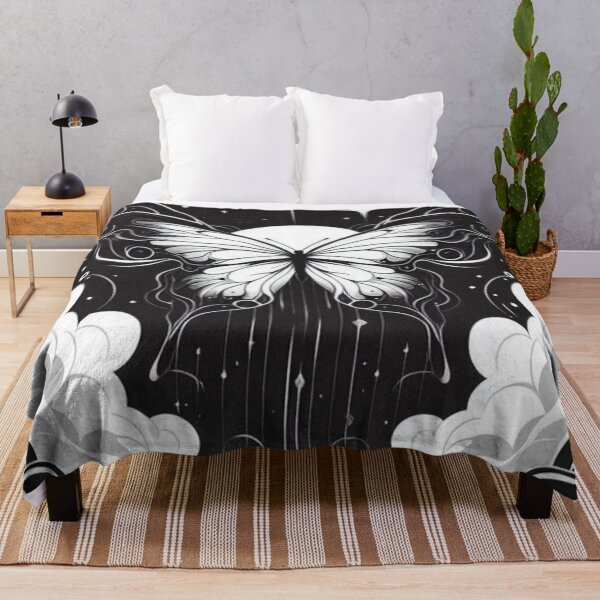 Item preview, Minimal Cosmic Moon Butterfly Over Clouds designed and sold by BigBlueArt.
