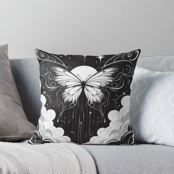 Item preview, Minimal Cosmic Moon Butterfly Over Clouds designed and sold by BigBlueArt.
