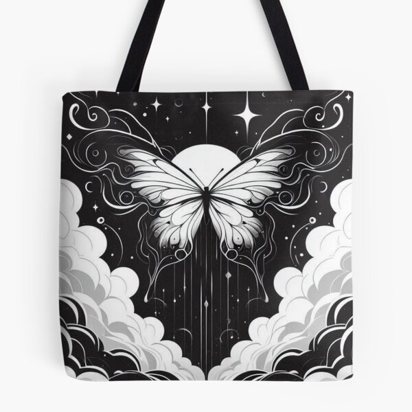 Item preview, Minimal Cosmic Moon Butterfly Over Clouds designed and sold by BigBlueArt.