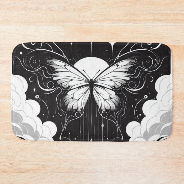 Item preview, Minimal Cosmic Moon Butterfly Over Clouds designed and sold by BigBlueArt.