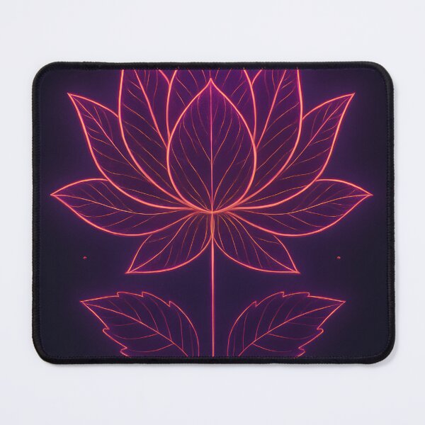 Item preview, Lotus Blossom Neon Line Art Poster – Tropical Sunset Palette designed and sold by Artsy-With.