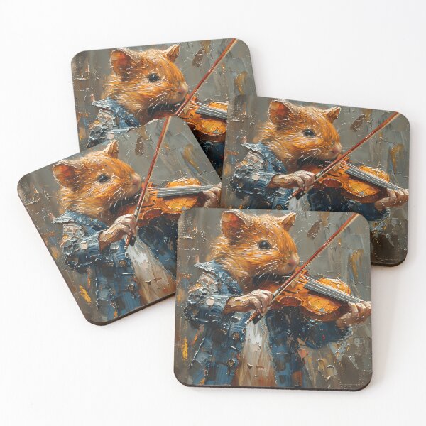 Item preview, Guinea Pig Violinist Painting in Blue Jacket designed and sold by CuongArtLab.