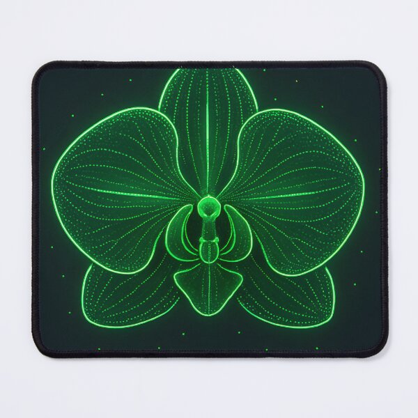 Item preview, Phalaenopsis Orchid Neon Line Art Poster – Bio‑Luminescent Green designed and sold by Artsy-With.