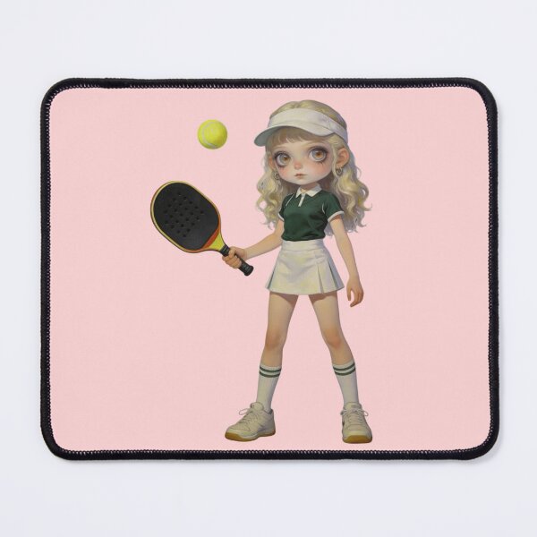 Item preview, Cute Sports Girl Holding Padel Racquet | Dollcore Aesthetic designed and sold by Cherrydora.