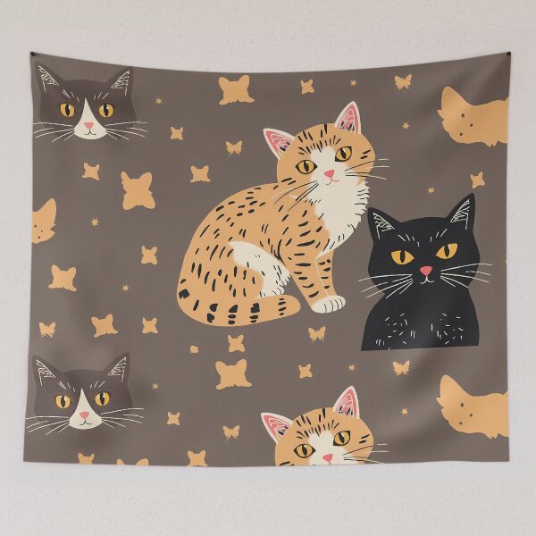 Item preview, Cat Whimsical Animal Patterns Inspiring Fun Imagination Kids designed and sold by ART ATTACK ZONE.
