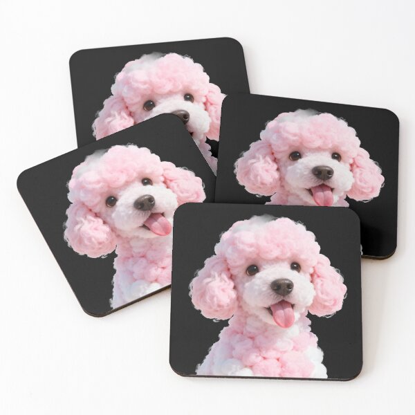 Item preview, Fluffy Pink Poodle Puppy - Cute Cotton Candy Dog Art designed and sold by RudArtAI.