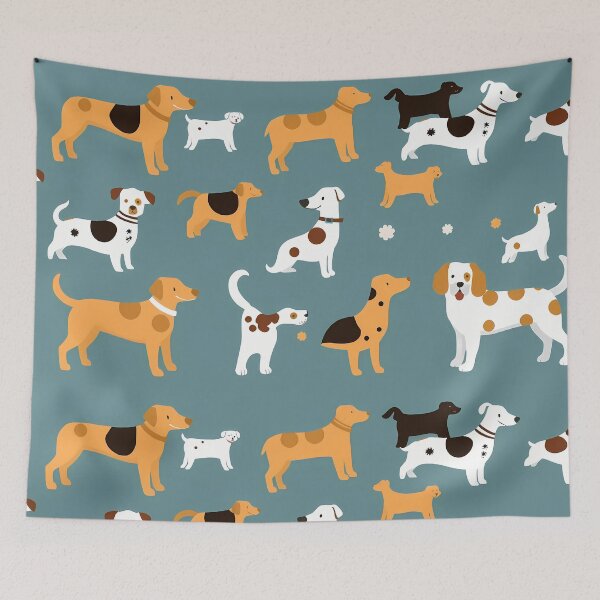 Item preview, Dogs Whimsical Animal Patterns Inspiring Fun Imagination Kids designed and sold by ART ATTACK ZONE.
