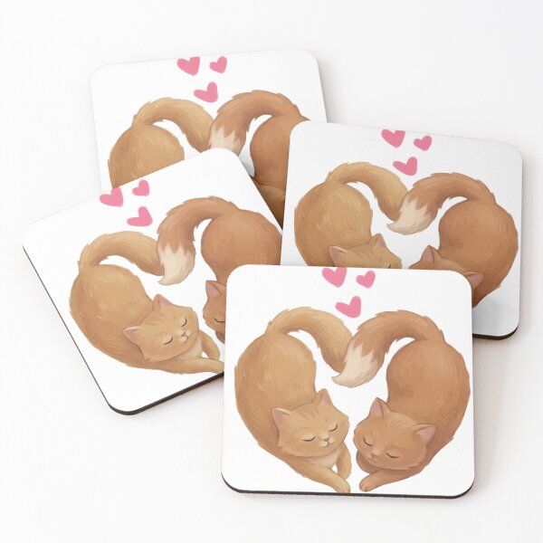 Item preview, Two Cats Heart Tail Valentine Design designed and sold by Digital Muse Store.