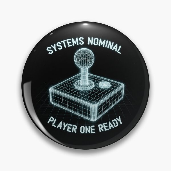 Item preview, Systems Nominal Player One Ready Retro Wireframe Arcade Joystick designed and sold by SerenadeArtHub.