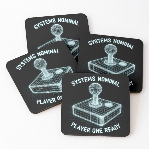 Item preview, Systems Nominal Player One Ready Retro Wireframe Arcade Joystick designed and sold by SerenadeArtHub.