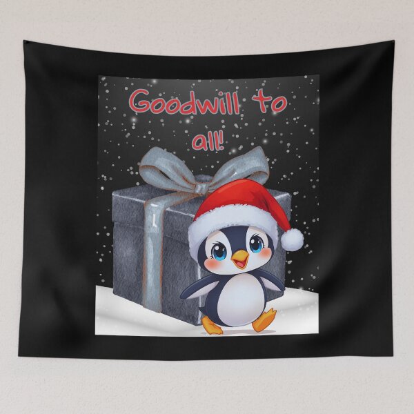 Item preview, Goodwill to all! Cute Christmas Penguin Holiday Art designed and sold by Anyshca.