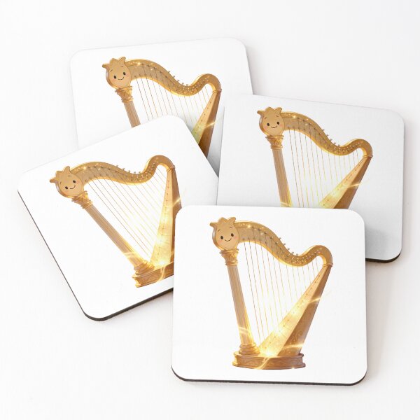 Item preview, Magical Golden Harp Character - Cute Musical Instrument Illustration designed and sold by RudArtAI.