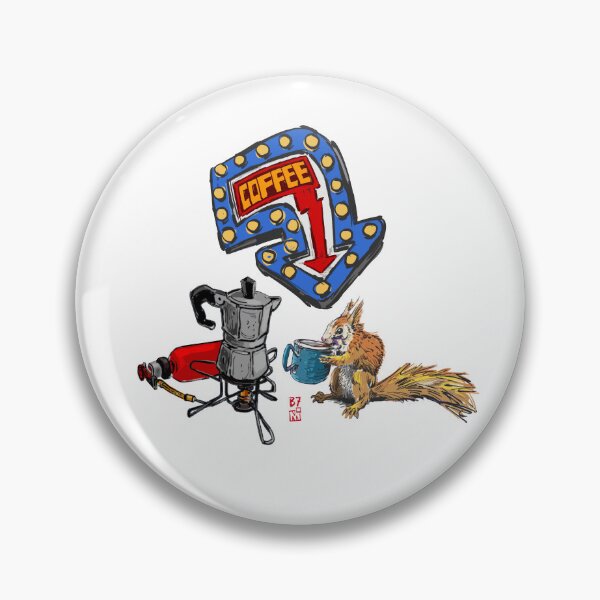 Item preview, COFFEE DRINKING CAMPING SQUIRREL - Motorcycle Camping with Coffee and Squirrels designed and sold by TRAVEL-ART-MOTO.