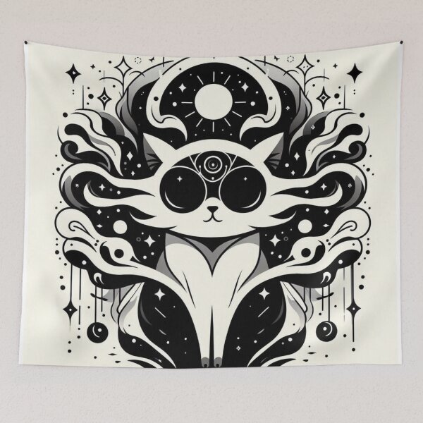 Item preview, Mystic Third Eye Celestial Spirit Cat designed and sold by BigBlueArt.