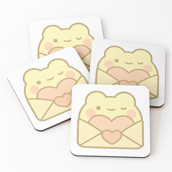 Item preview, Kawaii Mochi Valentine's Letter Frog Sticker designed and sold by BluesSketchbook.