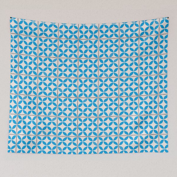 Item preview, Clear Blue Circles Tile Pattern - Seamless Mediterranean Ceramic Art - Vintage Portuguese Spanish Hydraulic Mosaic designed and sold by PauRicart.
