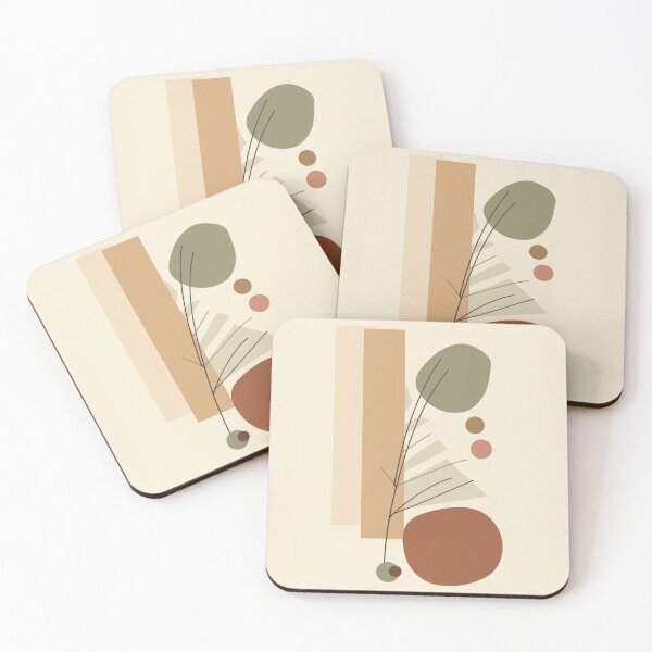 Item preview, Mid-Century Botanical Abstract Art | Minimalist Leaves & Geometric Shapes designed and sold by AM-little-shop.