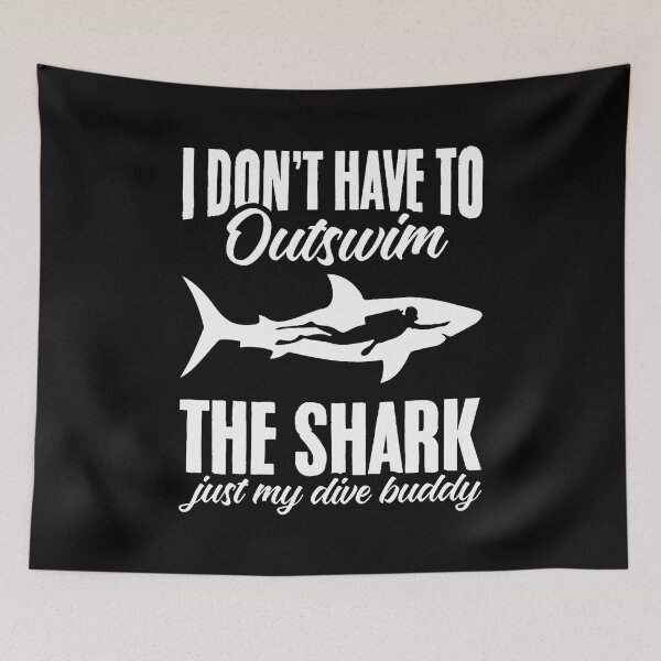 Item preview, Funny Scuba Diving Shark Pun Diver Down Flag Scuba Diver designed and sold by EricaMaude1.