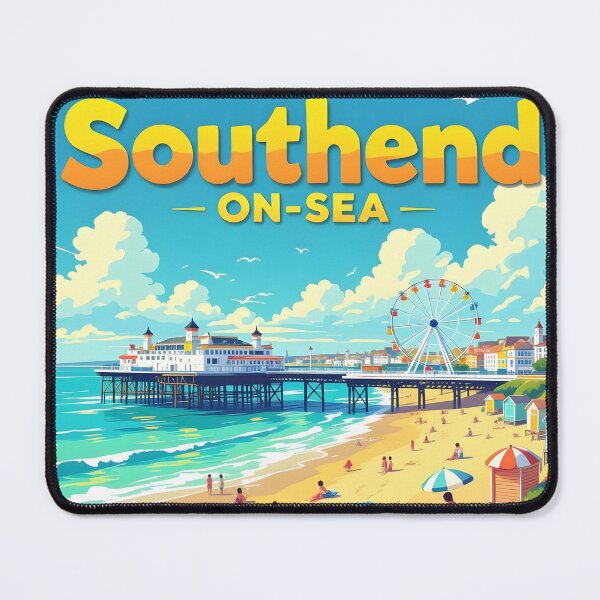 Item preview, Southend-on-Sea, Essex, England: Vintage-Style Painterly Travel Poster designed and sold by LSVart.