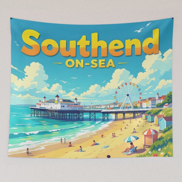 Item preview, Southend-on-Sea, Essex, England: Vintage-Style Painterly Travel Poster designed and sold by LSVart.