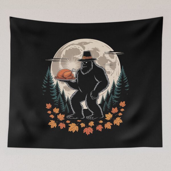 Item preview, Bigfoot Pilgrim Roasted Turkey Thanksgiving Day designed and sold by MeowtivationP.