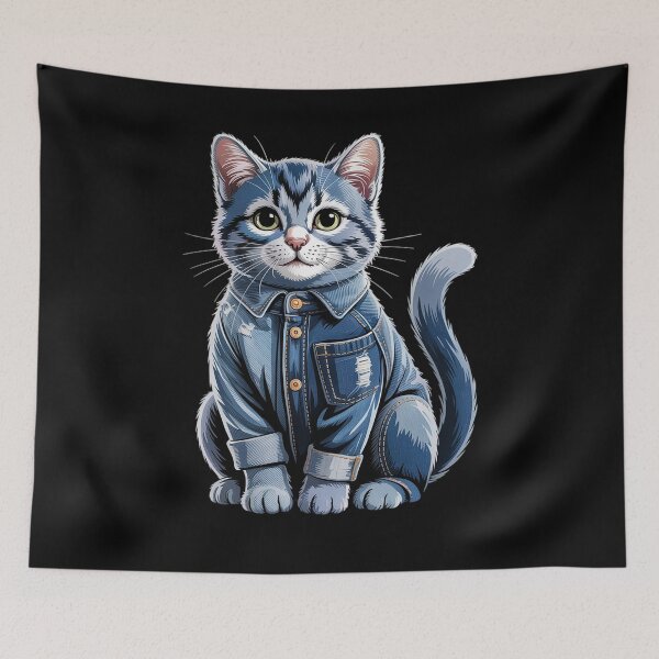 Item preview, Cat Denim Lover designed and sold by RayhendersonArt.