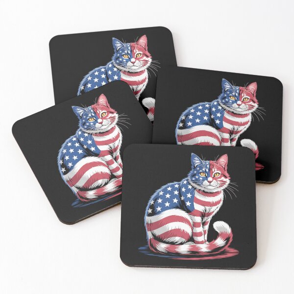 Item preview, Cat Usa Flag 4Th Of July designed and sold by RayhendersonArt.