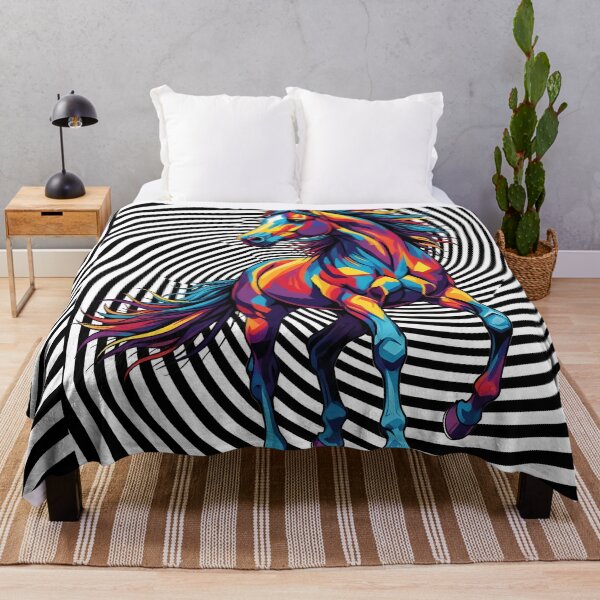 Item preview, Vibrant Pop Art Horse Running Design | Abstract Psychedelic Equine Art designed and sold by VibranPalette.